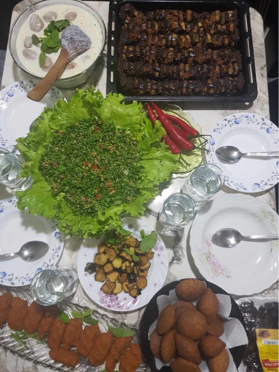 Food made with love at the Iftar gathering of the research team with a Syrian woman in Istanbul during Ramadan on April 07, 2023.